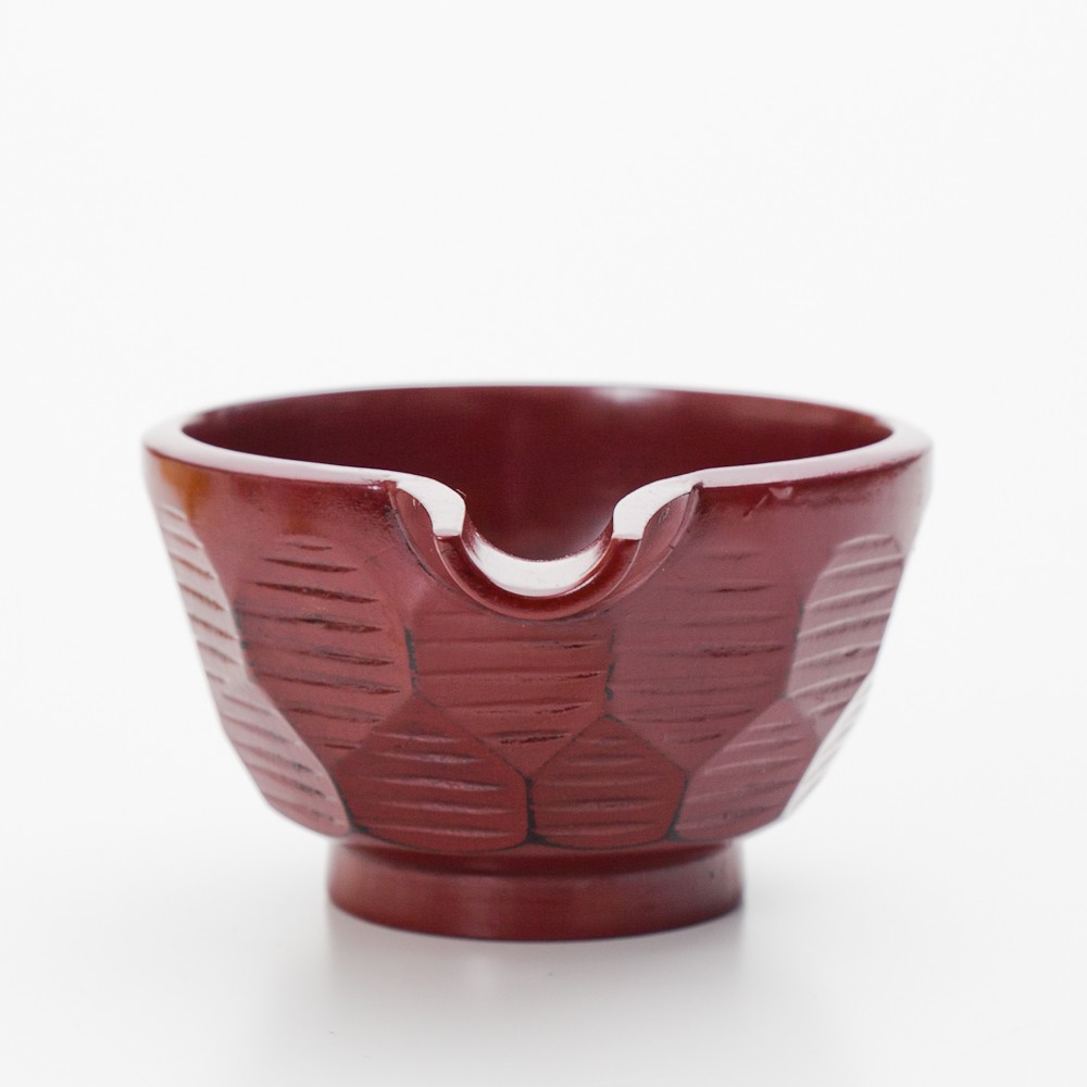 みよし漆器本舗 天然木製 片口 亀甲彫 根来 漆塗り 酒器 日本酒 小鉢