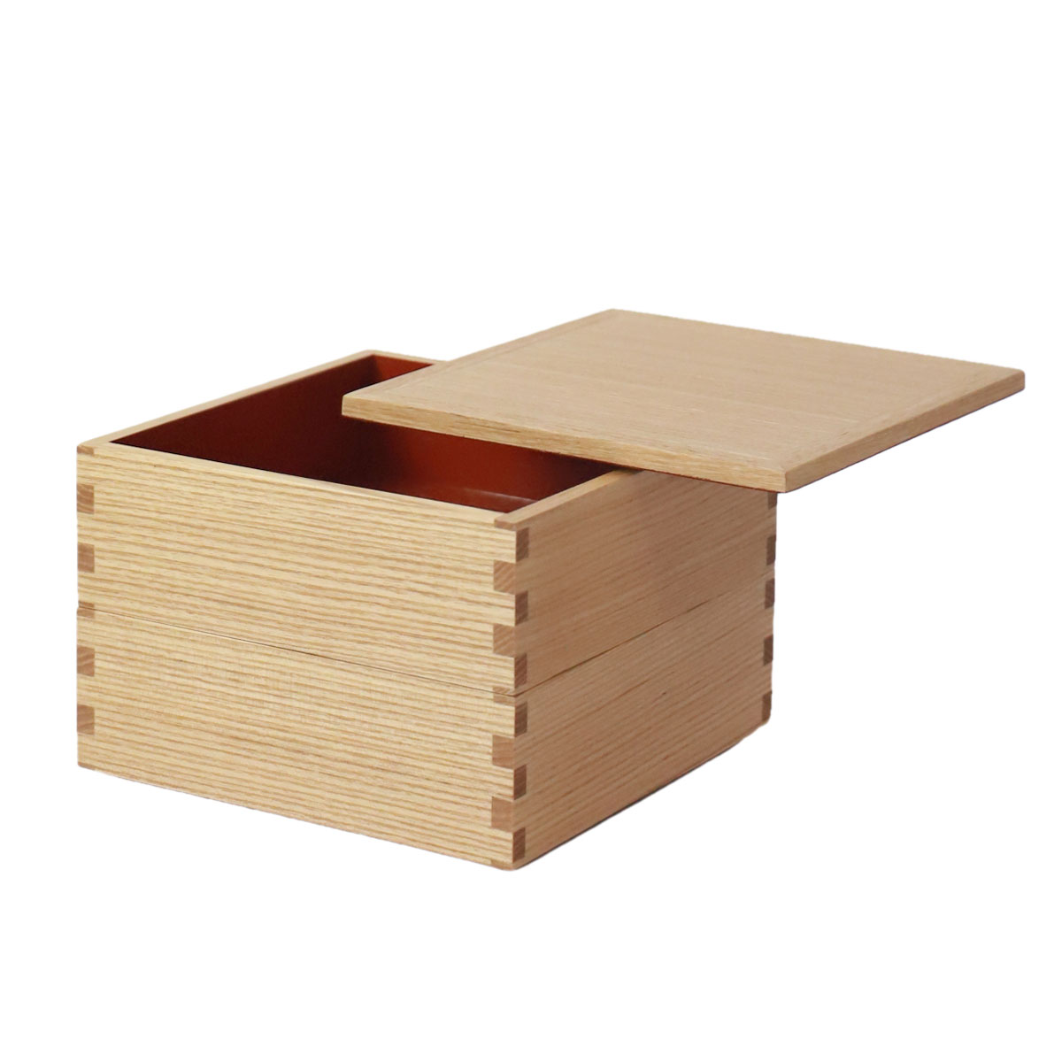 みよし漆器本舗 重箱 二段 5寸 15cm 松屋漆器店 白木塗 タモ 木製