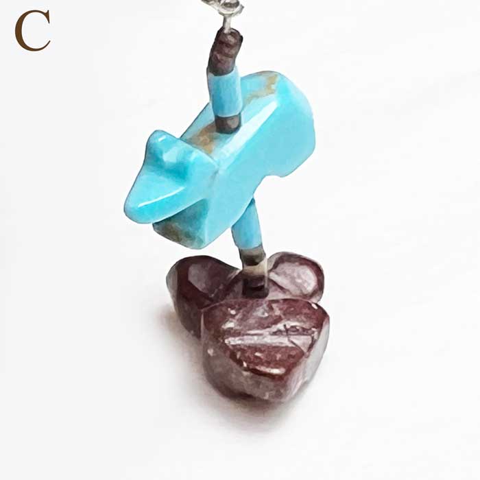 インディアンジュエリー ズニ族 フェティッシュ ヒシ フック ピアス