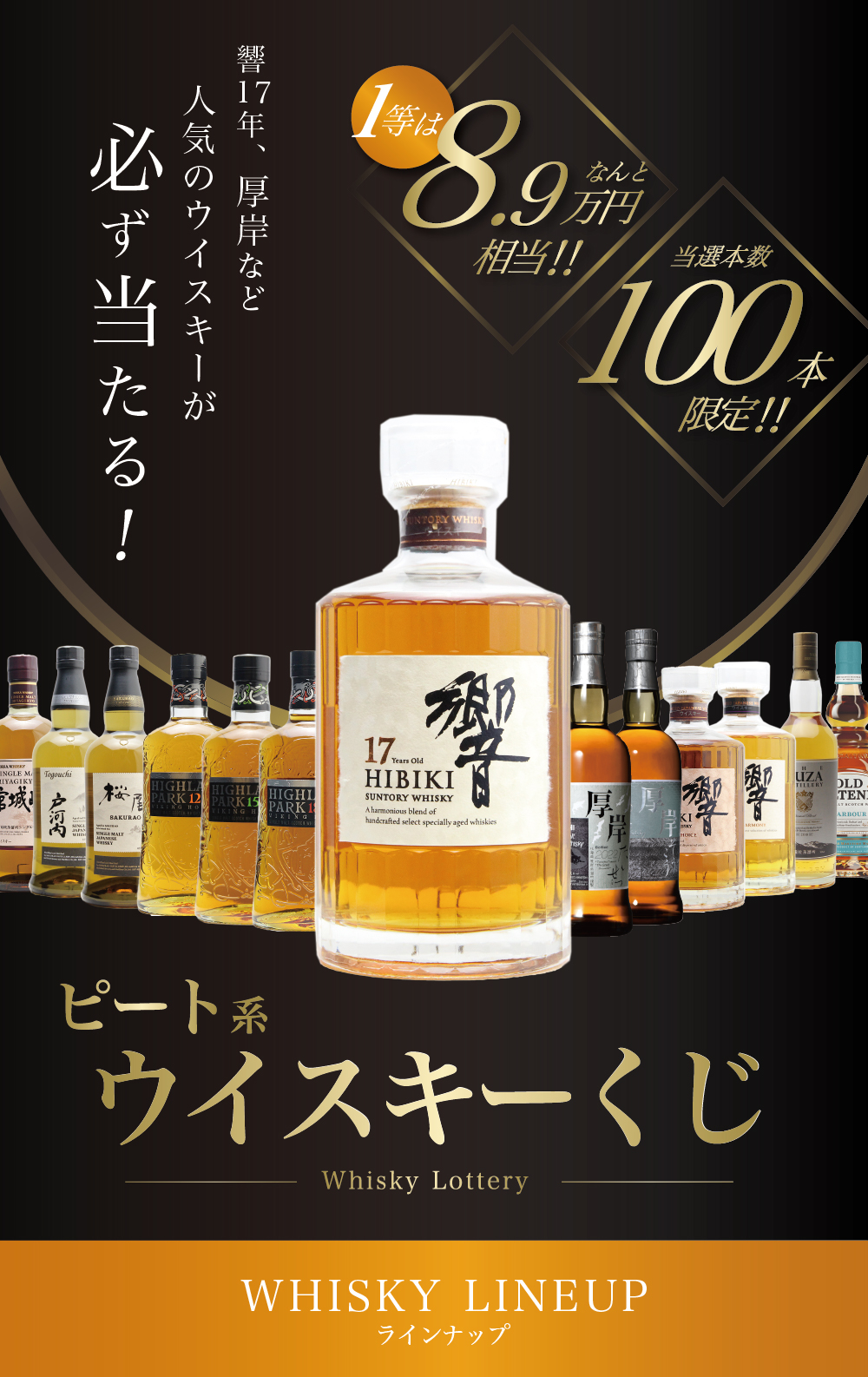 第2弾】響17年くじ! !1/4の確率でジャパニーズウイスキー当たる！高