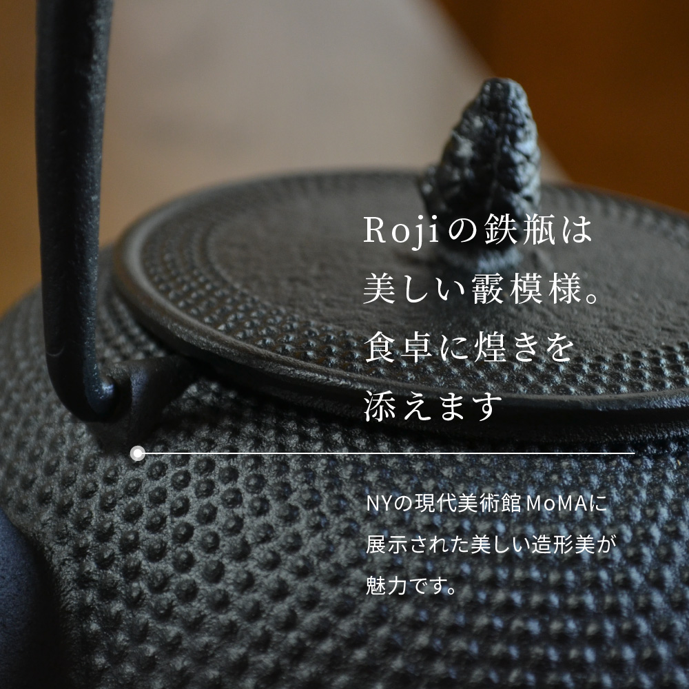 南部鉄器 鉄瓶 アラレ0.6L 黒 直火 伝統工芸 カラー 日本製 北欧