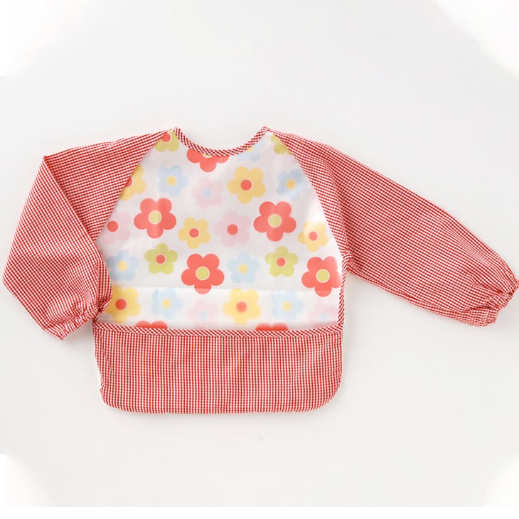 長袖 エプロン お食事エプロン ニシキ お食事 スタイ 離乳食 ビブ