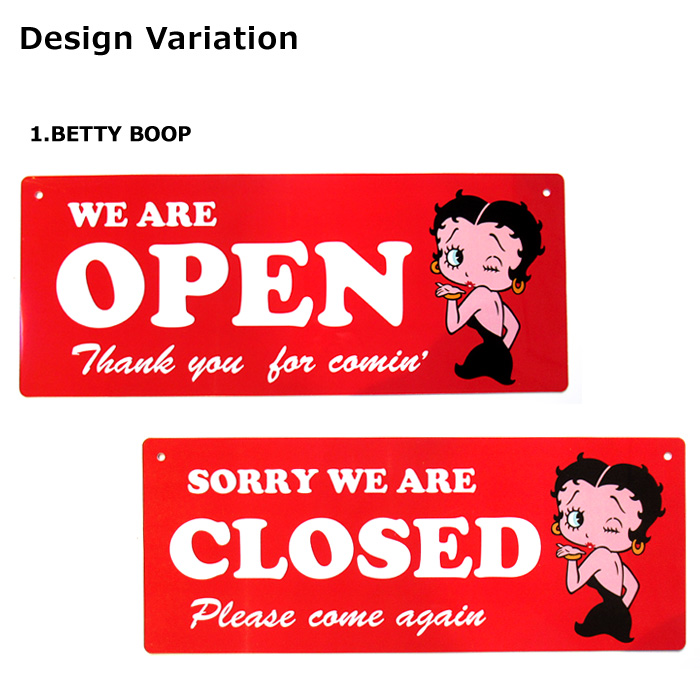 看板 屋外 プラスチックサイン サインプレート OPEN CLOSE ベティ Mr