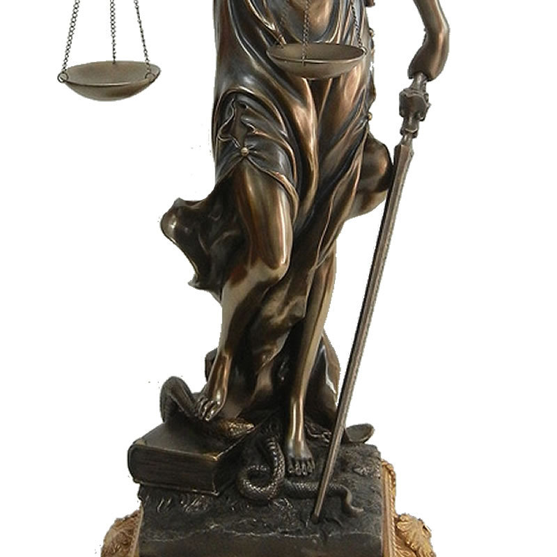 正義の女神 テミス 置物 オブジェ ブロンズ仕上げ 法の女神 ブロンズ風