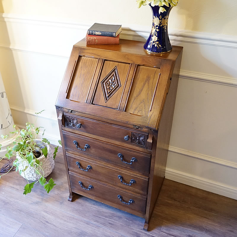 ライティングビューロー 机 アンティーク レトロ アンティーク家具 リ