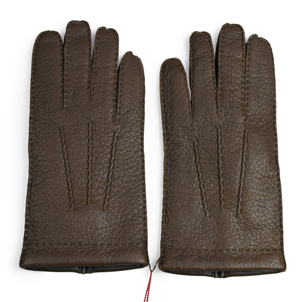 未使用 ペッカリー革手袋 カシミヤライニング タン 未使用ペッカリー革