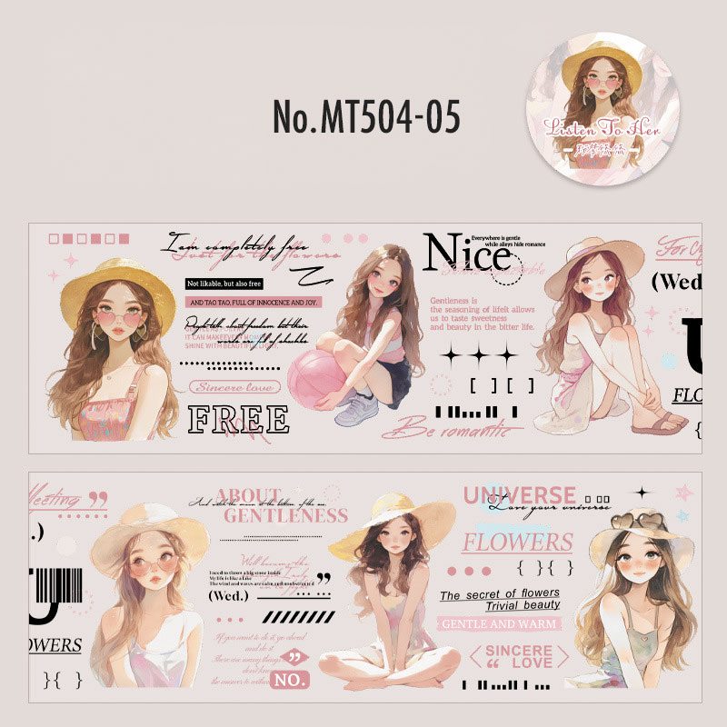 コラージュ 素材 マスキングテープ マステ 人物 女性 女の子 かわいい