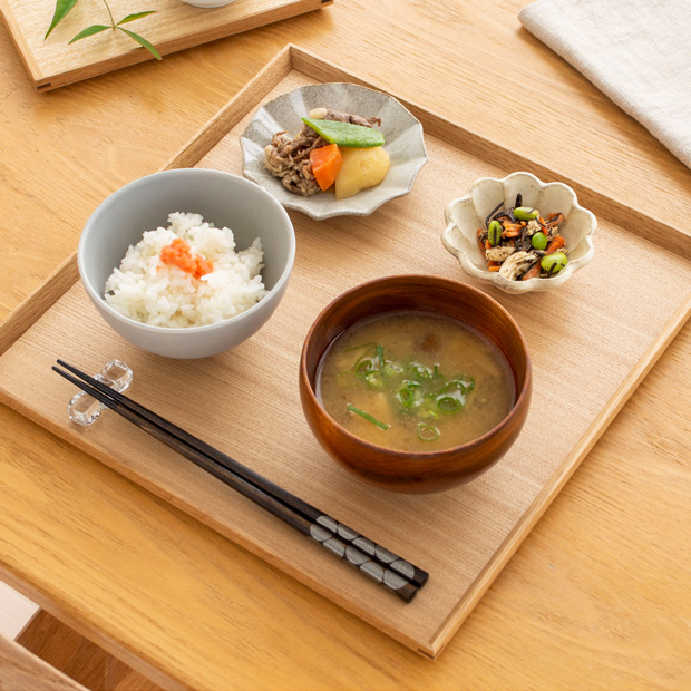 2/11はポイント10倍／ 松屋漆器店 白木塗タモ 10.0角盆 正角 約30.3