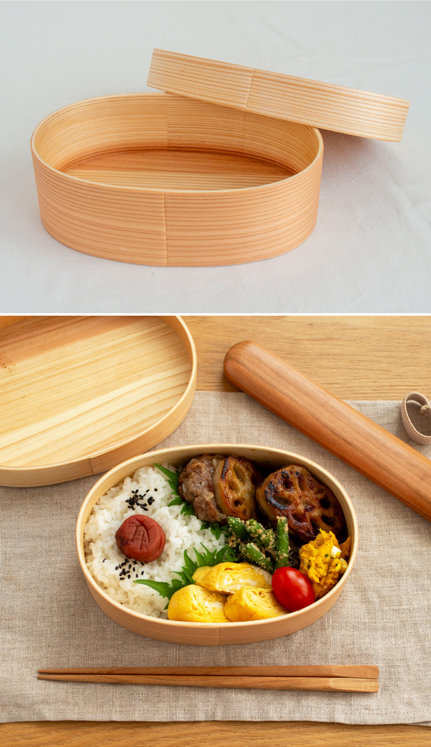 ポイント10倍 2/27 16時まで] めんぱ だ円 曲げわっぱ弁当箱 楕円 1段