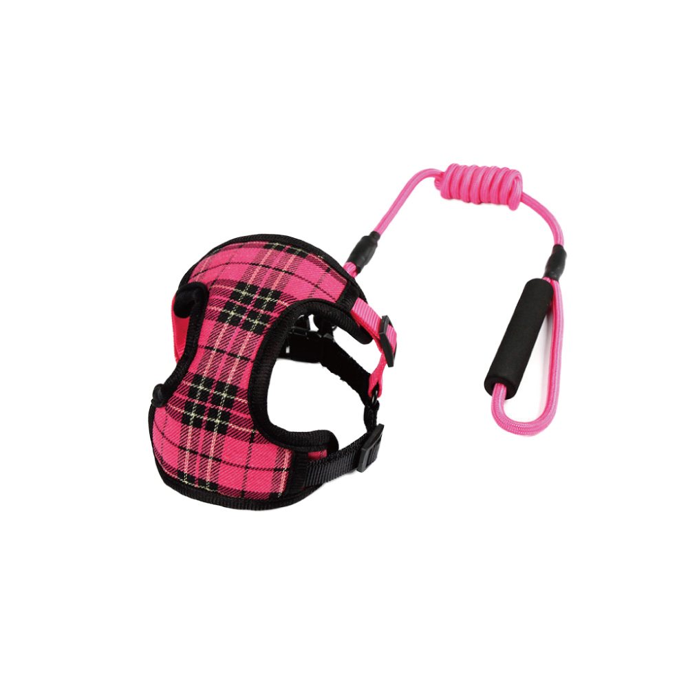 ハーネス リード 小型犬用 チェック柄 リードハーネス2点セット
