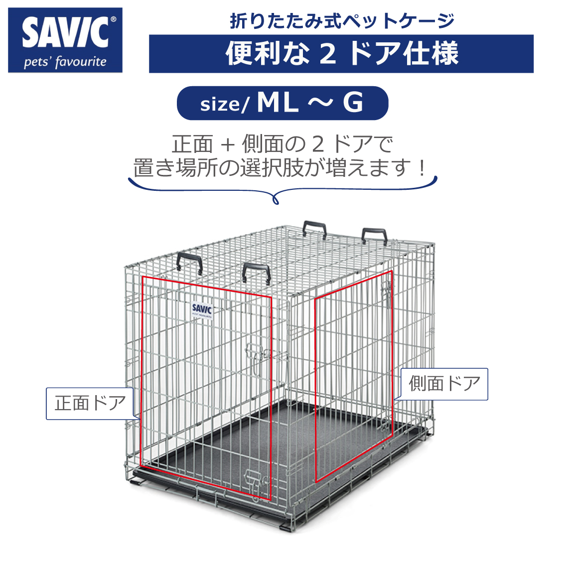 SAVIC 折りたたみ クレート ゲージ ハウス 室内飼い 災害時 防災 避難