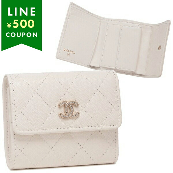 CHANEL（シャネル） 三つ折り財布 ココマーク CCマーク ホワイト