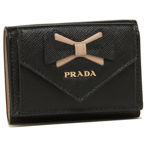 PRADA（プラダ） 三つ折り財布 サフィアーノ ミニ財布 リボン