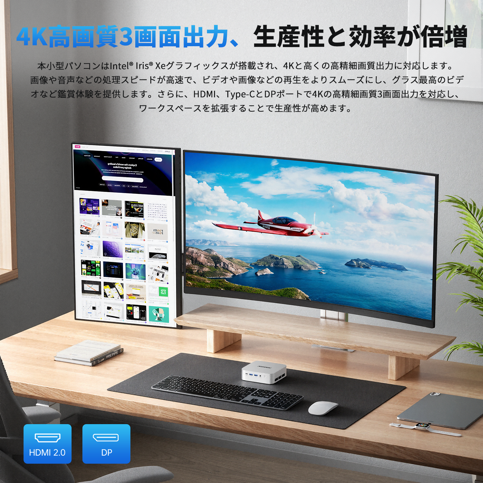 インテル Core i5-12600H ミニpc 最大4.5GHz 12C16T 16GB DDR4 512GB M