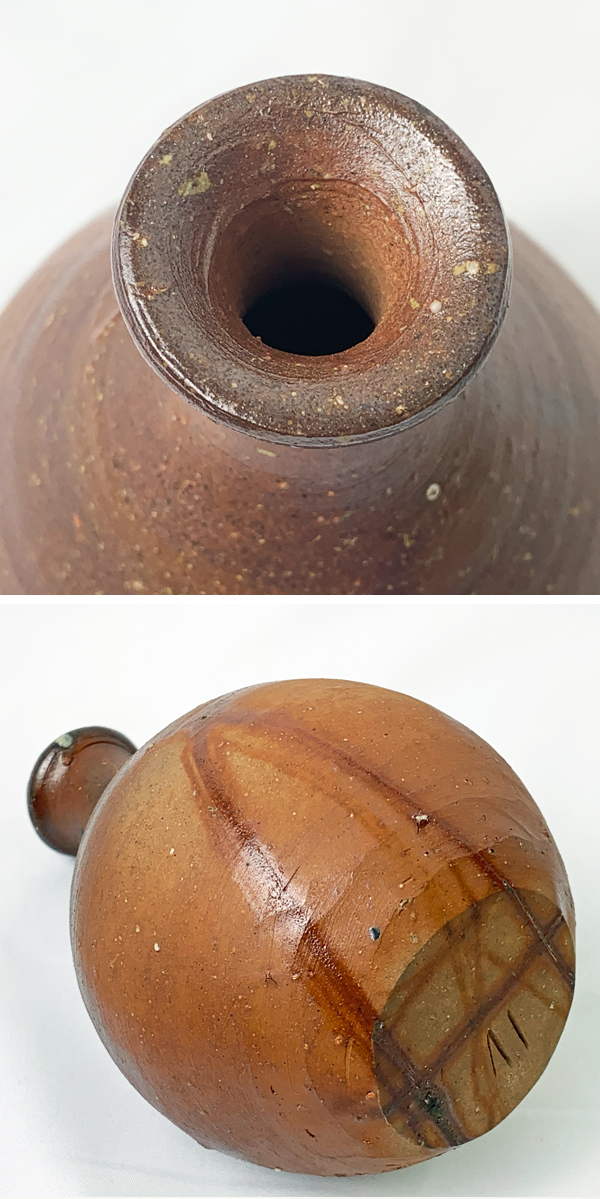 人間国宝 伊勢崎淳作 備前焼 徳利 酒器 とっくり 共箱 共布 栞 ◇RJ