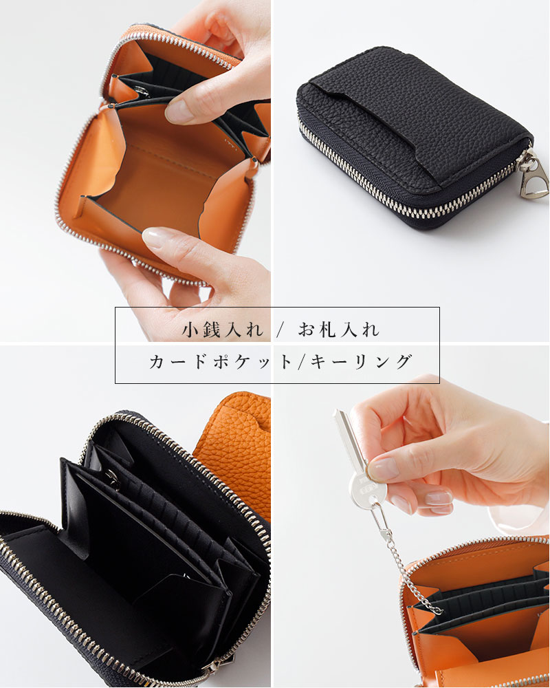 Itti 財布 本革コンパクト財布｜ミニ・2つ折り・L字ファスナー｜ITTI