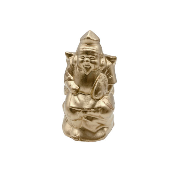 恵比須 大黒様 陶器 縁起物 置物 インテリア 金色 エビス 小さい
