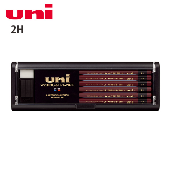 三菱鉛筆 uni ユニ ダース 12本入り ケース付き デッサン 鉛筆画 黒く