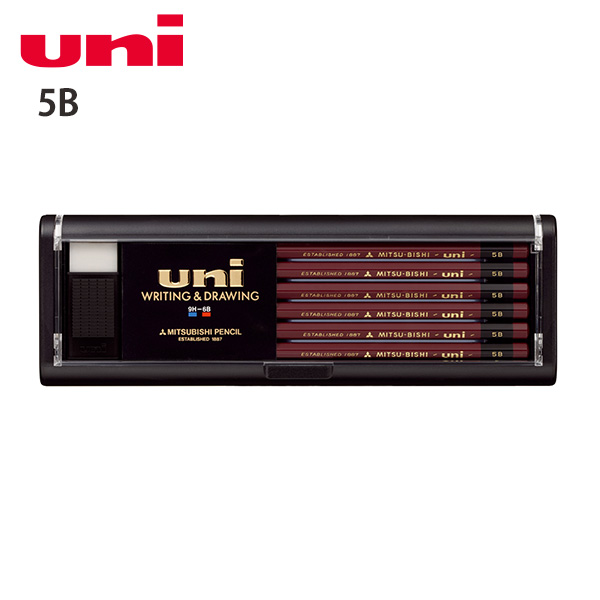 三菱鉛筆 uni ユニ ダース 12本入り ケース付き デッサン 鉛筆画 黒く