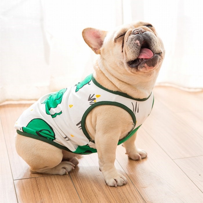 犬 服 夏 タンクトップ フレンチブルドッグ 象さん ゾウさん プリント