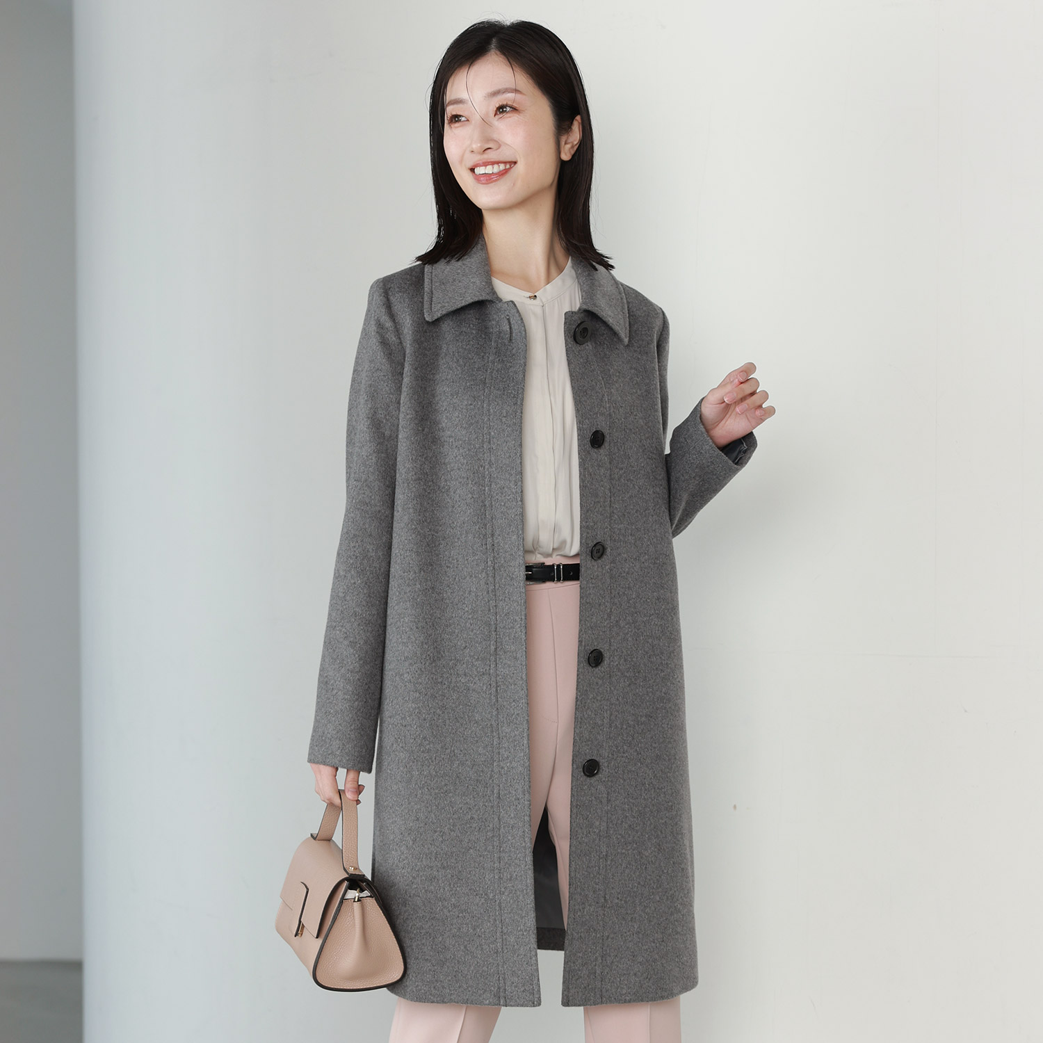 未使用】ピュアカシミヤ100% ロングコート 大きいサイズ Aライン