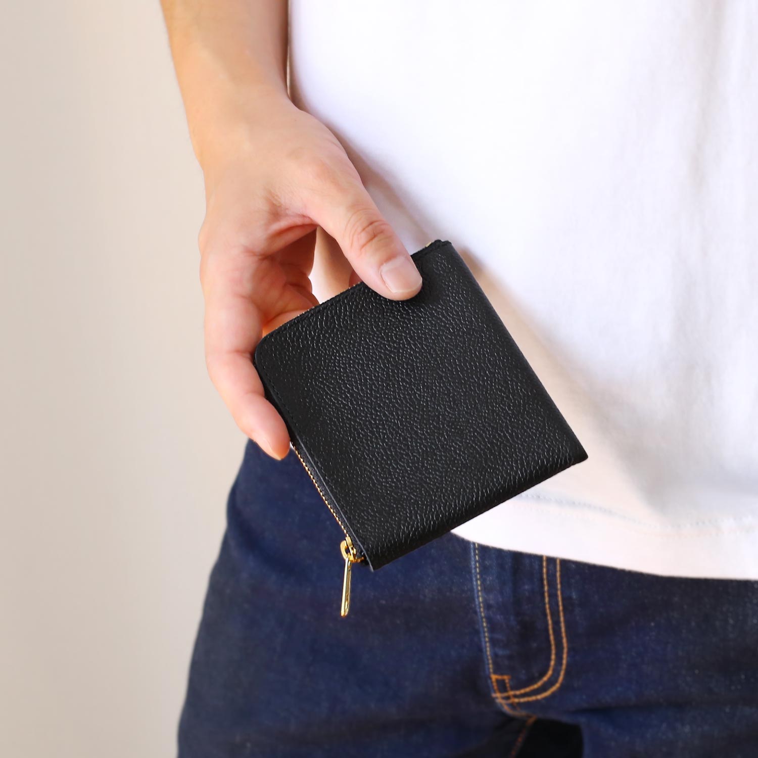 Jamale（ジャマレ） メンズ ミニ財布 薄型 コンパクト 牛革 L字