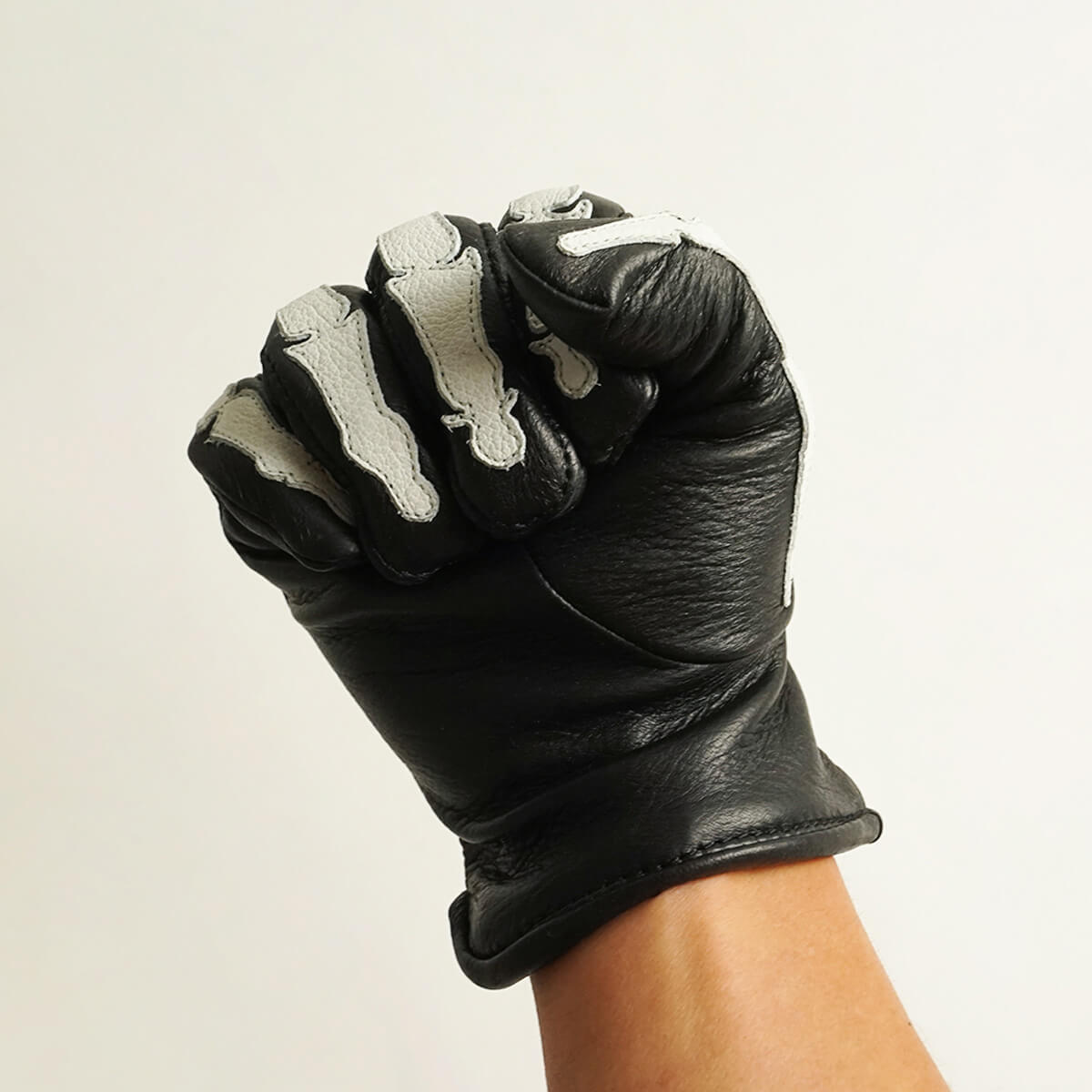 VANSON（バンソン） レザーグローブ ローパー Xレイ ボーンズ ブラック