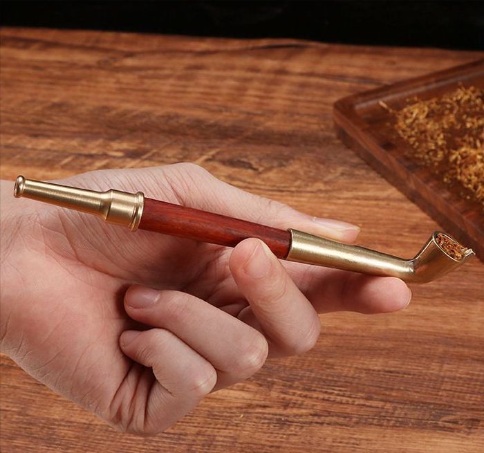 キセル ショート タイプ 喫煙具 煙管 えんかん タバコ管 天然木 銅