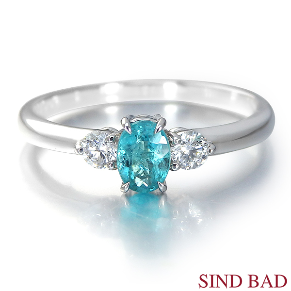 パライバトルマリンのフリーサイズリング 未使用リング】パライバ