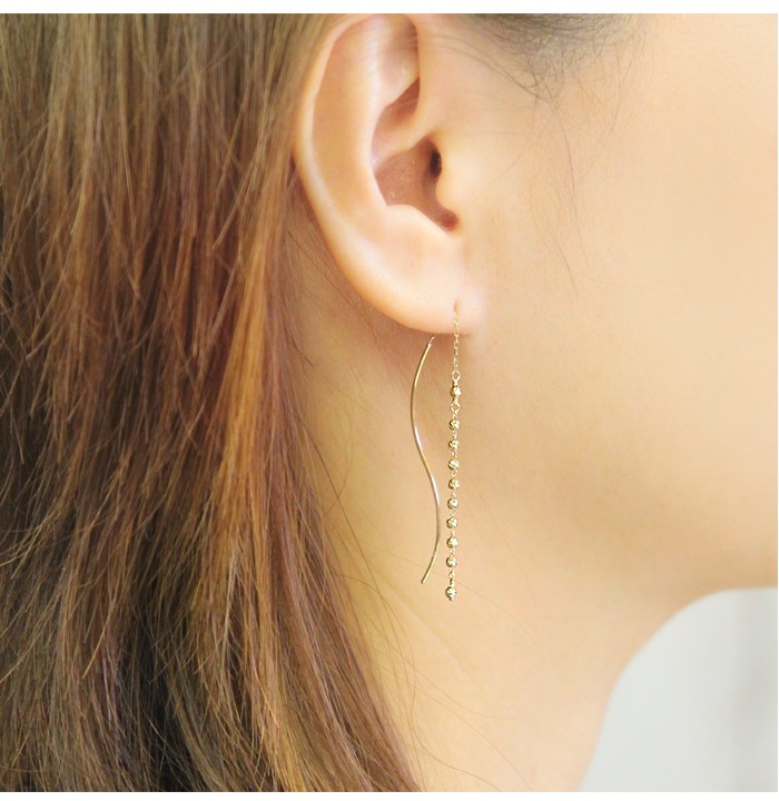 18金ピアス k18 18k レディース 揺れるピアス シンプル アメリカン