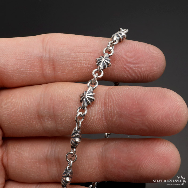 クーポンで10％OFF シルバー925 スターチェーンブレスレット メンズ