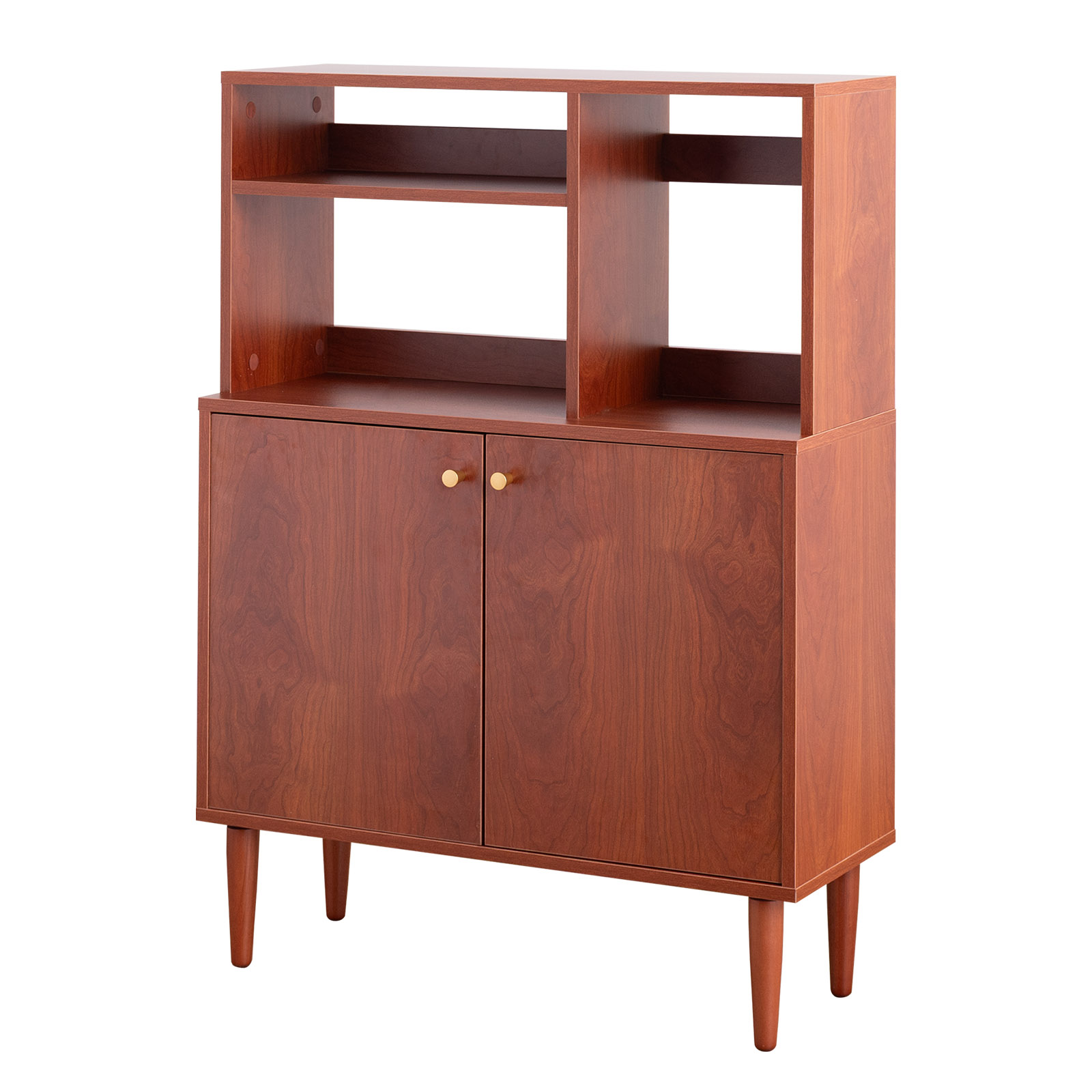 J 北欧 キャビネット リビングボード 赤茶色 リビング収納 本棚 J 北欧