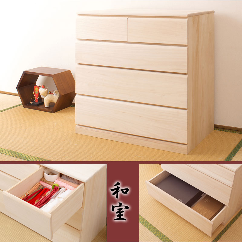 箪笥 タンス 桐クローゼット4段 日本製 完成品 幅76.5cm 衣類収納 天然