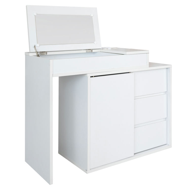 伸縮ドレッサー 2口コンセント キャビネットタイプ ドレッサーテーブル