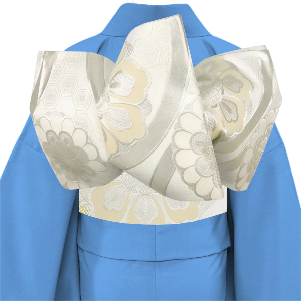 15%分クーポンあり 振袖用 袋帯 樹織物 白 仕立て上がり 振袖帯 正絹