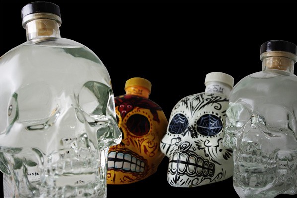 ○注目! スカル ミニチュアボトル テキーラ 50ml 4本セット IB