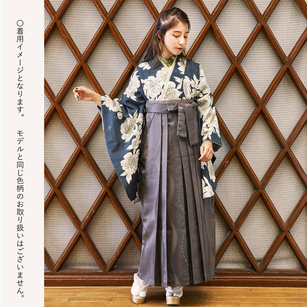 二尺袖着物 単品 百華小紋「牡丹 クロムグリーン」日本製 お仕立て