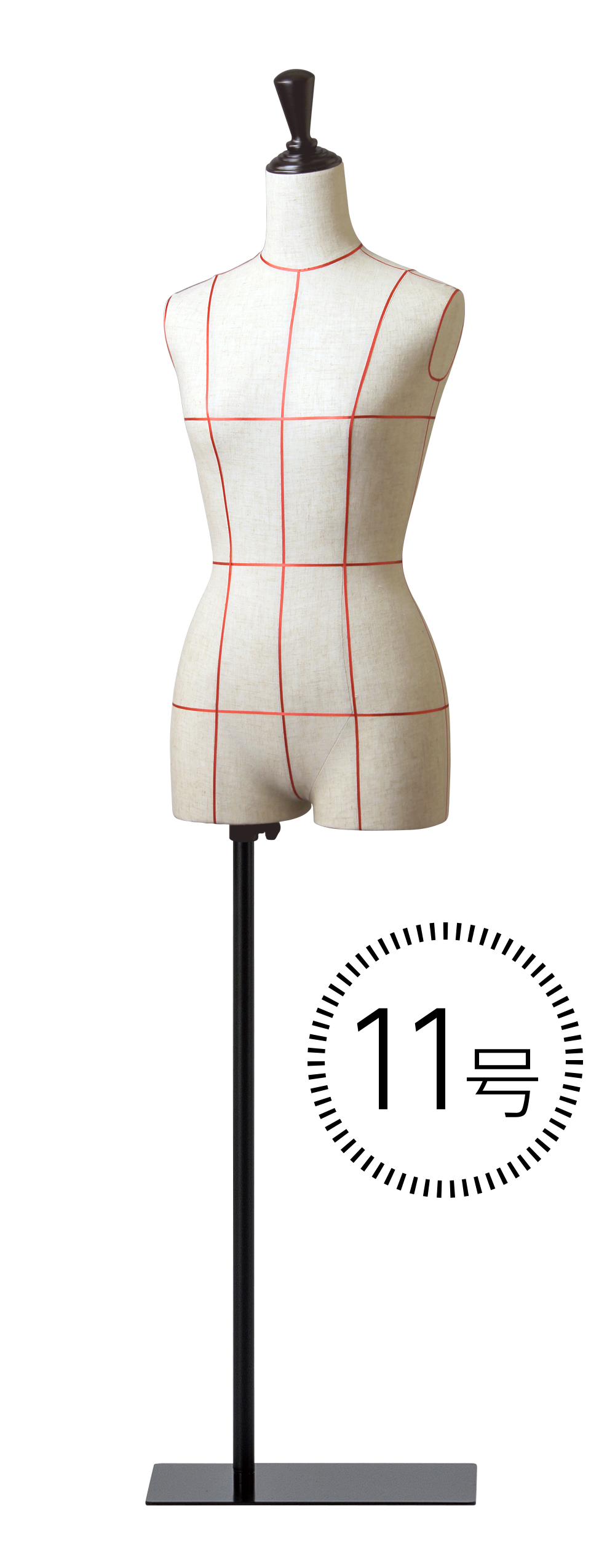 洋裁用ボディ 裁断ライン 婦人 芯地マネキン 腕なし股ありトルソー 黒