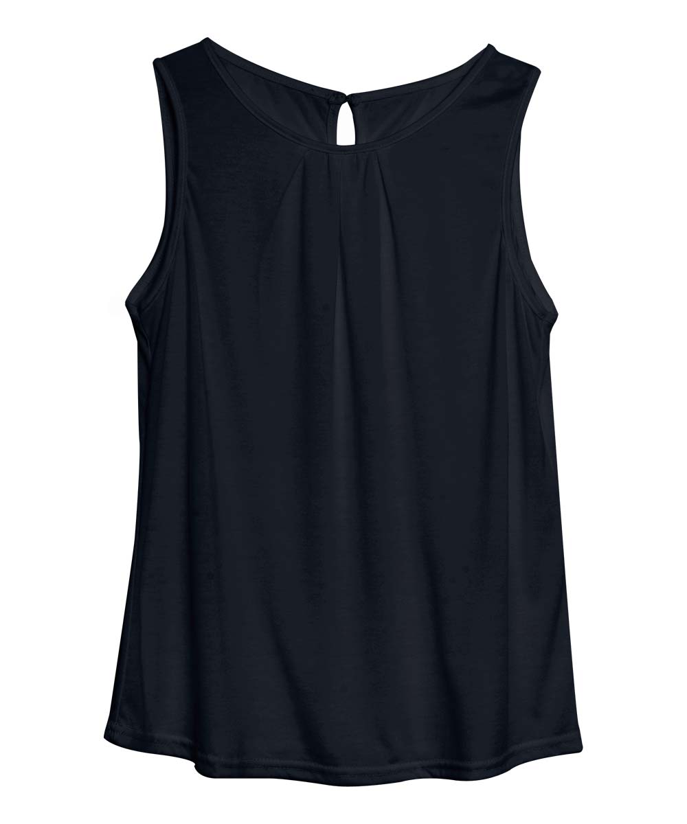 タンクトップ ノースリーブトップス ヒスガール風 女性 黒 3L 2XL 古着