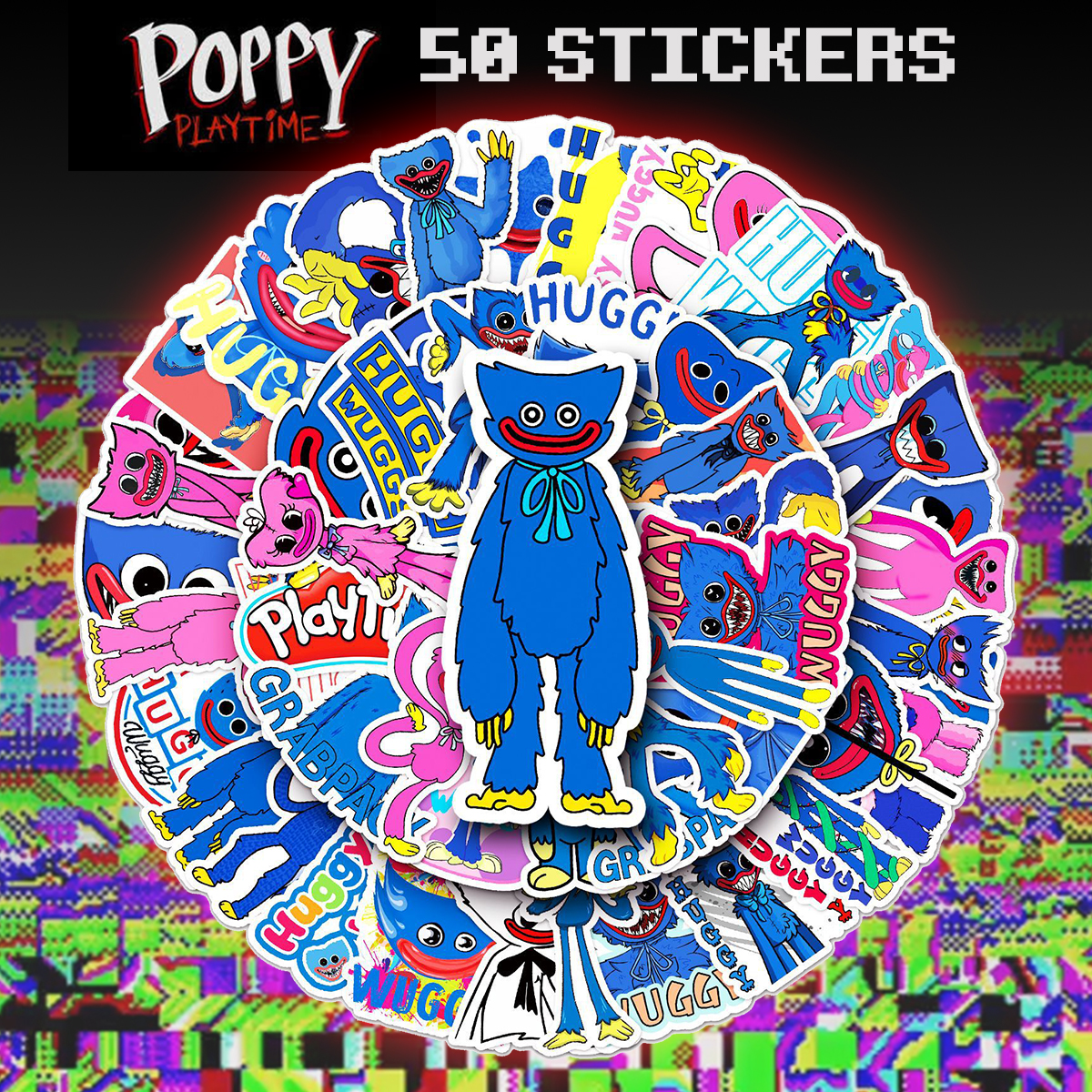 ポピープレイタイム ステッカー 50枚セット PVC 防水 シール 大量