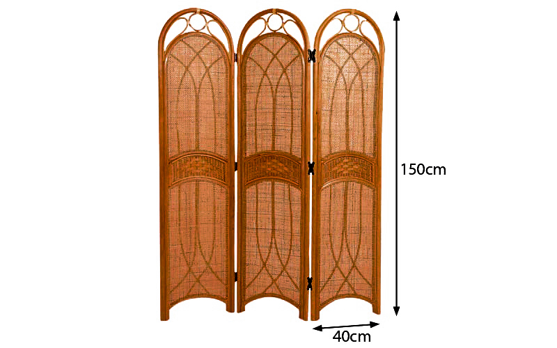 間仕切り 3連 パーテーション 150cm高 籐 和室 アジアン S700HR 爆買