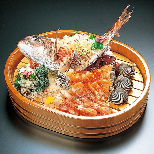 盛器 木製 尺3 小判桶盛込器 目皿付き 皿 食器 刺身 お造り 盛り皿