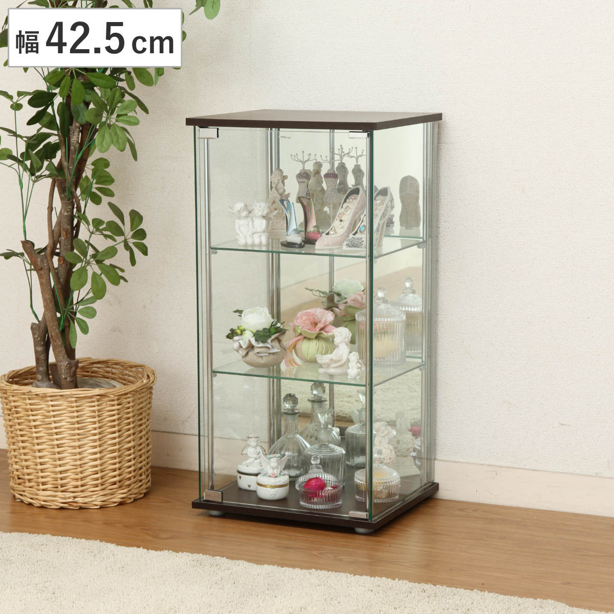 不二貿易（Fuji Boeki） ショーケース 幅42.5cm 3段 背面ミラー