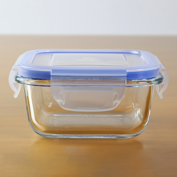 保存容器 ガラス製 500ml 角型 パチッとロック （ オーブン 冷凍 食洗