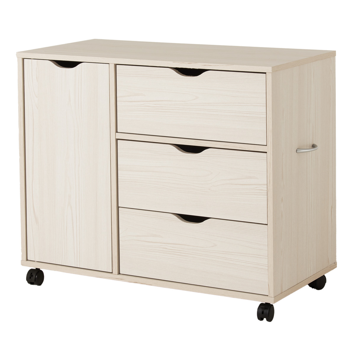 HAGiHARA（萩原） チェスト 幅80cm キャスター付き 引出し3杯