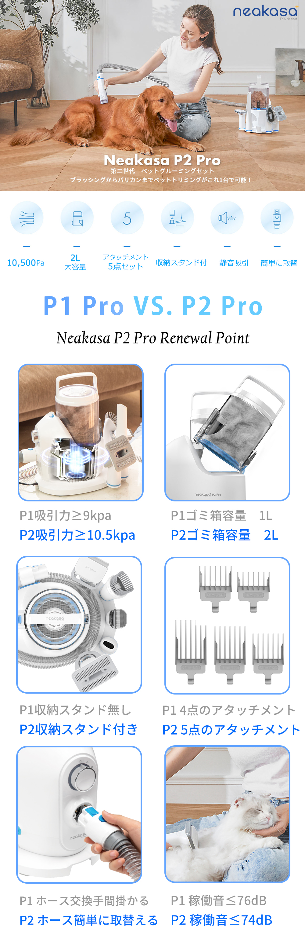 新入荷 Neakasa P2 pro 公式販売 ペット用 バリカン グルーミング