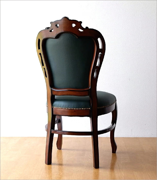 J11Z2 エレガント 猫脚 彫刻 ラダーバック ダイニングチェア 2脚セット