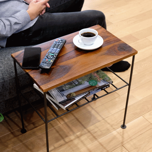 アンティーク調 サイドテーブル 木製 猫脚 コーヒーテーブル 幅56cm