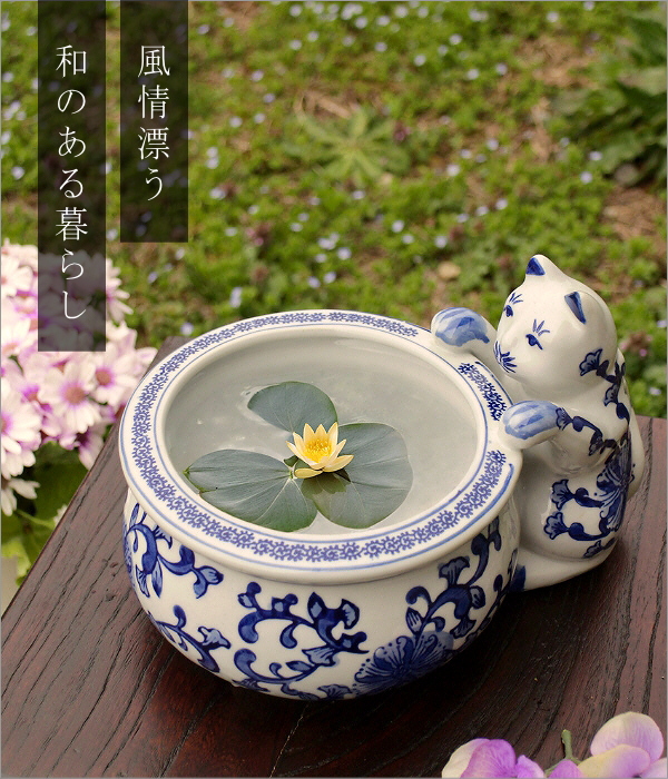 火鉢 陶器 大型 昭和レトロ アンティーク 古民具 金魚鉢 特大 睡蓮鉢