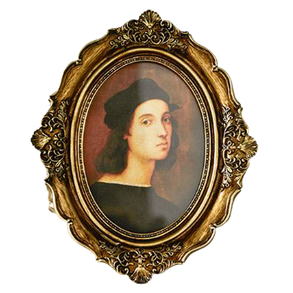 バロック調 アンティーク 額縁 人物画付き ドイツ バロック調